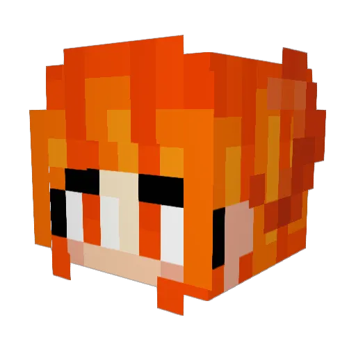 PhoenixEmber Minecraft avatar head, 3D render