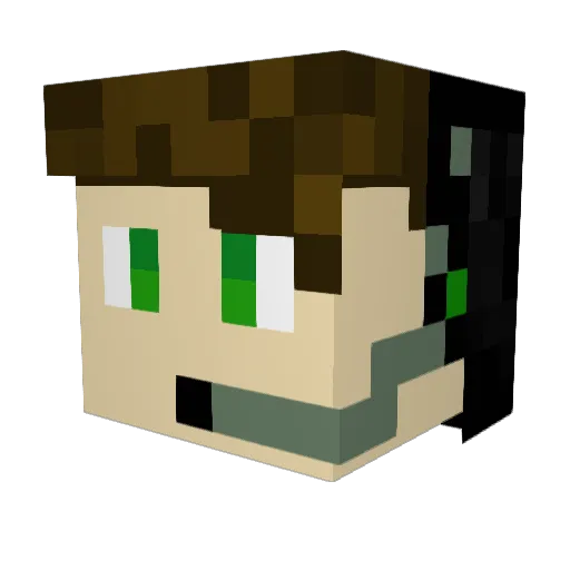 PhoenixGame4 Minecraft avatar head, 3D render
