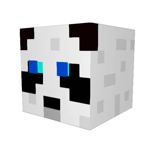 PhoenixPandaKin Minecraft avatar head, 3D render