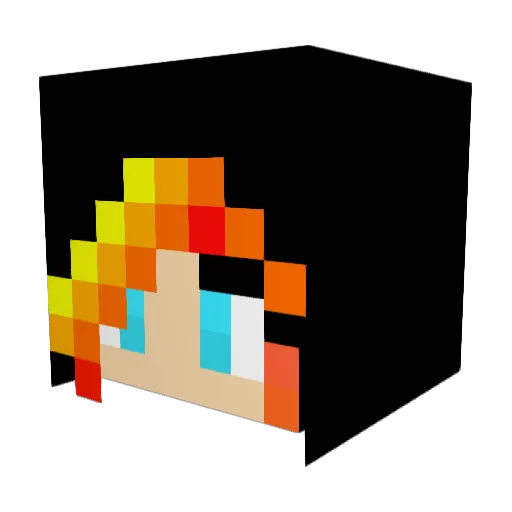 PhoenixRide Minecraft avatar head, 3D render