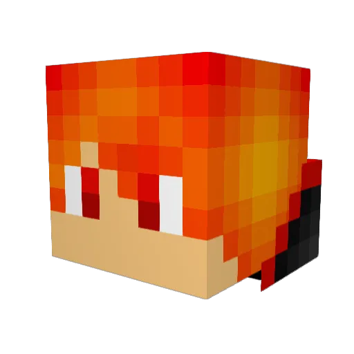 PhoenixYokaii Minecraft avatar head, 3D render