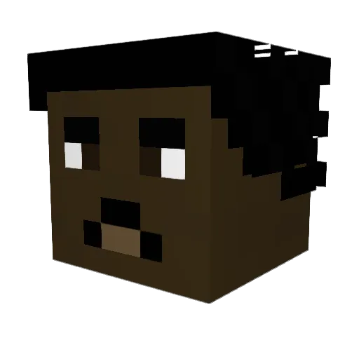 Phoenix_16_ Minecraft avatar head, 3D render