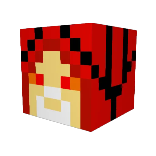 Phoenixauge Minecraft avatar head, 3D render