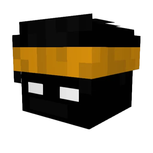 Phonqq Minecraft avatar head, 3D render