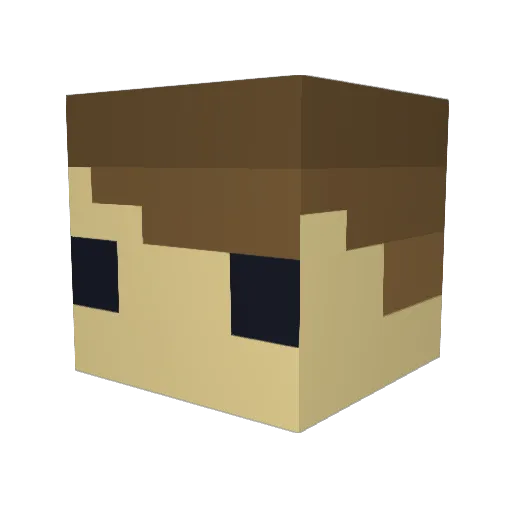 Phoretic Minecraft avatar head, 3D render