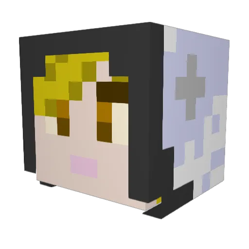 PhosZX Minecraft avatar head, 3D render