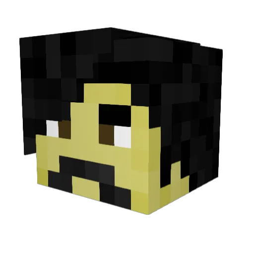 Phosamurai Minecraft avatar head, 3D render
