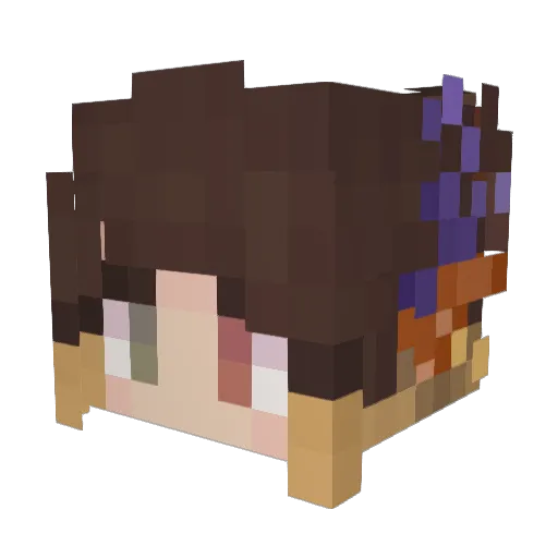 Phoselene Minecraft avatar head, 3D render