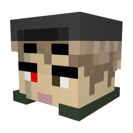 Phosph0lipid Minecraft avatar head, 3D render
