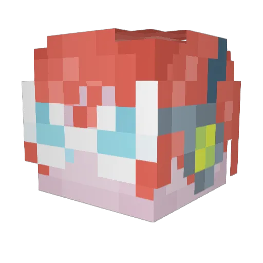 Photin Minecraft avatar head, 3D render