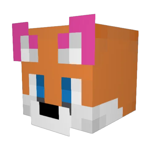 Phoxten Minecraft avatar head, 3D render