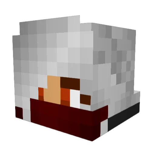 Phrey Minecraft avatar head, 3D render