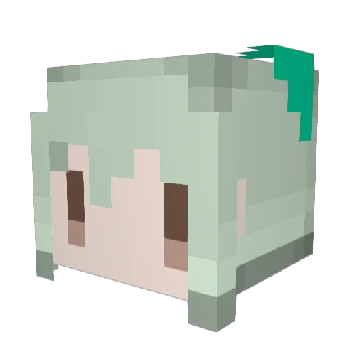 Phrine Minecraft avatar head, 3D render