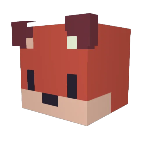 Phryneee Minecraft avatar head, 3D render
