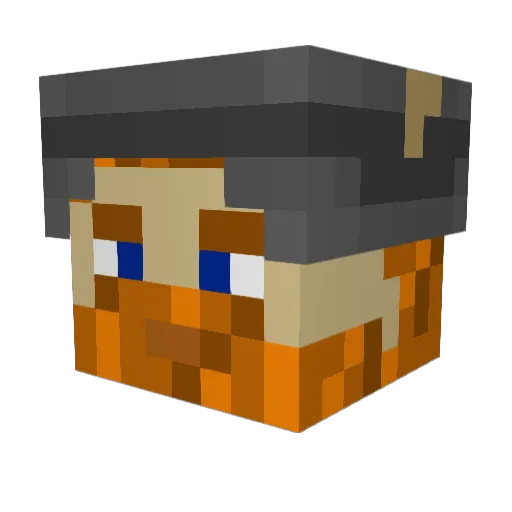 Phura Minecraft avatar head, 3D render