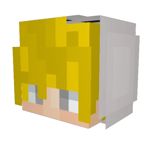 Phuudo Minecraft avatar head, 3D render