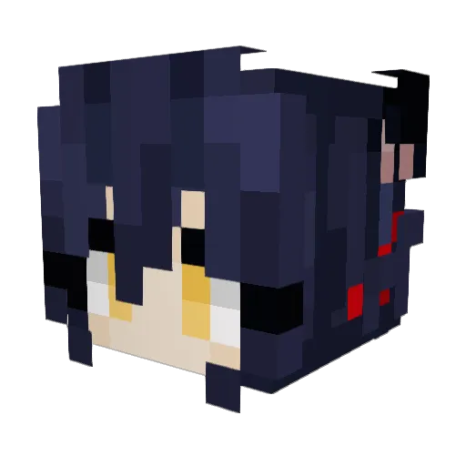 Phxse Minecraft avatar head, 3D render