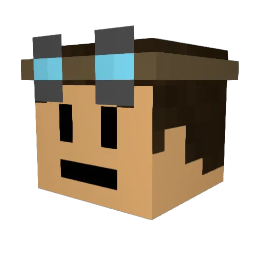 PhyZicX Minecraft avatar head, 3D render