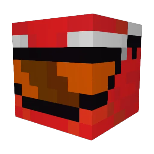 Phychedelic Minecraft avatar head, 3D render