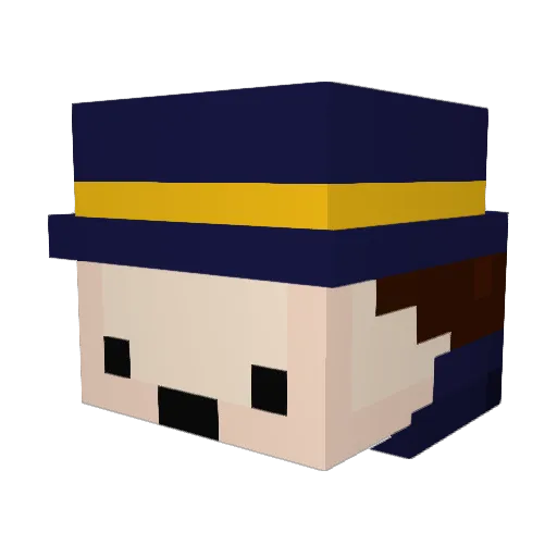 Phypso Minecraft avatar head, 3D render