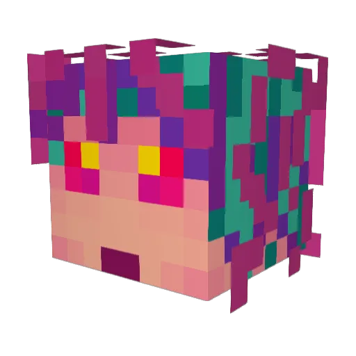 PhysFun Minecraft avatar head, 3D render