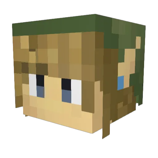 Physco3lf Minecraft avatar head, 3D render