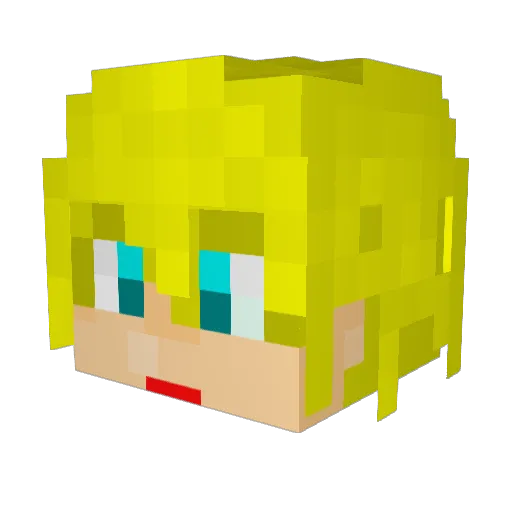PiMuffle Minecraft avatar head, 3D render