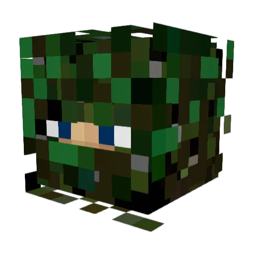 PiNeApPiEs Minecraft avatar head, 3D render