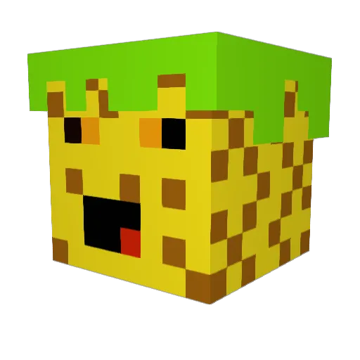 PiPinia Minecraft avatar head, 3D render