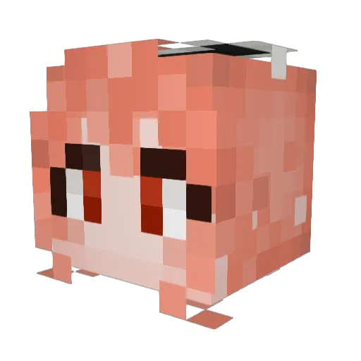 Piah_chan Minecraft avatar head, 3D render