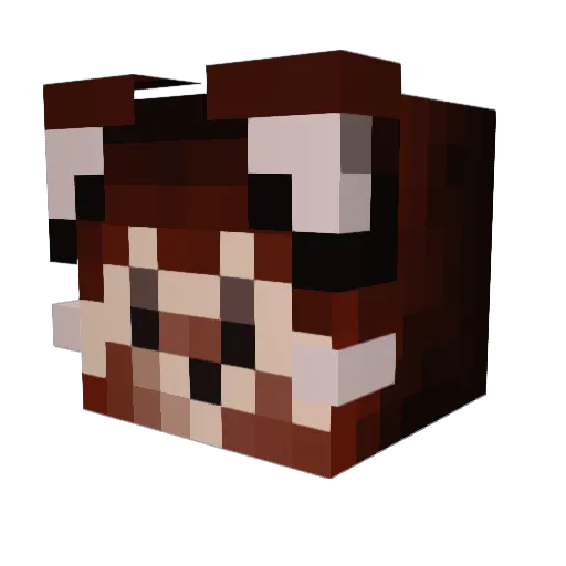 Piandaro Minecraft avatar head, 3D render