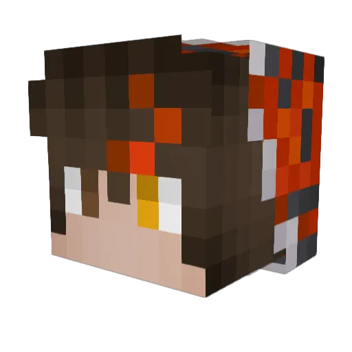 PianoMan0077 Minecraft avatar head, 3D render