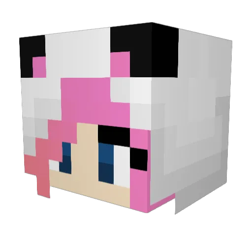 PianoPlayer Minecraft avatar head, 3D render