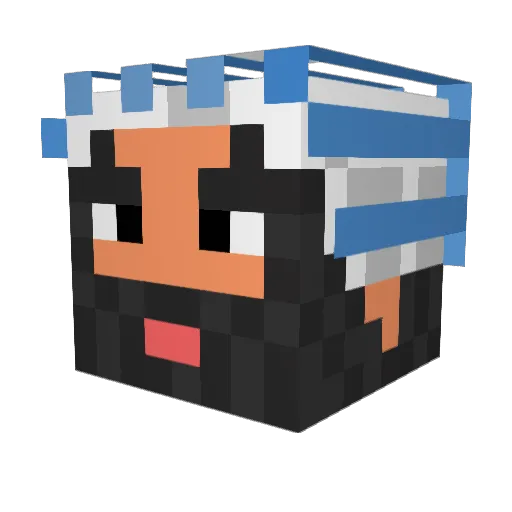Piano_01 Minecraft avatar head, 3D render