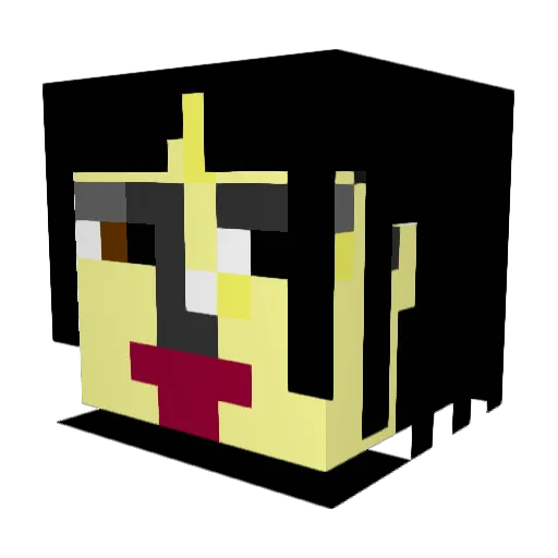 Pianoscry Minecraft avatar head, 3D render
