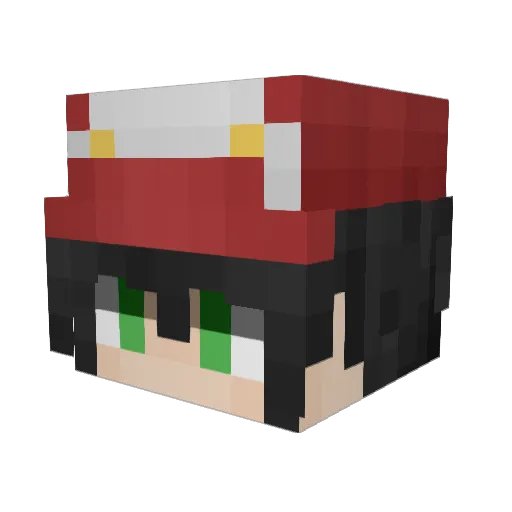 PiaoZhengXi Minecraft avatar head, 3D render