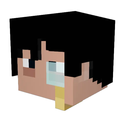 Pibhi Minecraft avatar head, 3D render
