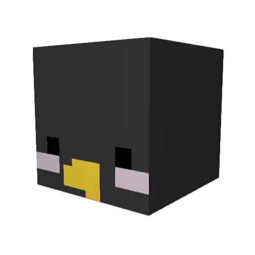 Piboo_ Minecraft avatar head, 3D render