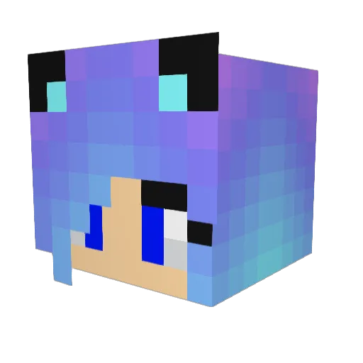 Picachu_13 Minecraft avatar head, 3D render