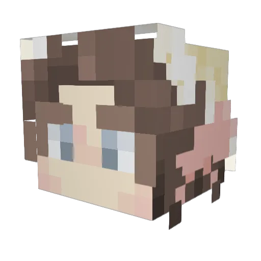 Picaleani Minecraft avatar head, 3D render