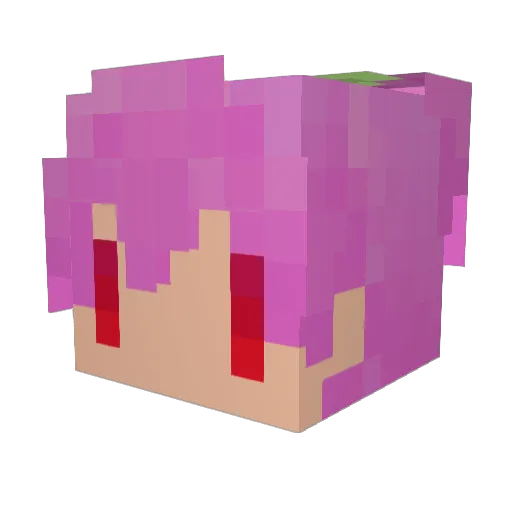 Pichika_ Minecraft avatar head, 3D render