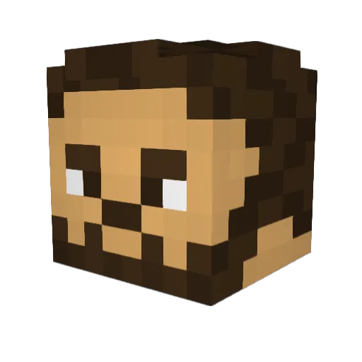 Pichues Minecraft avatar head, 3D render