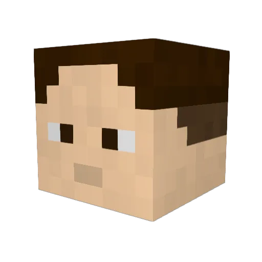 PiciaTV Minecraft avatar head, 3D render