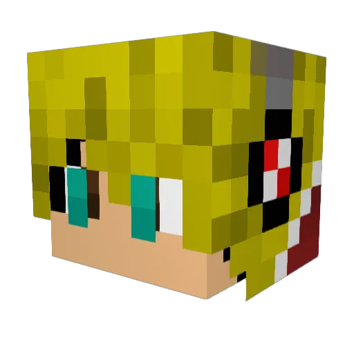 PickAster Minecraft avatar head, 3D render