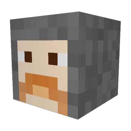 PickUp2me Minecraft avatar head, 3D render