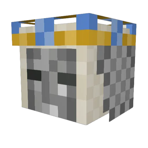 PickaxeABC Minecraft avatar head, 3D render