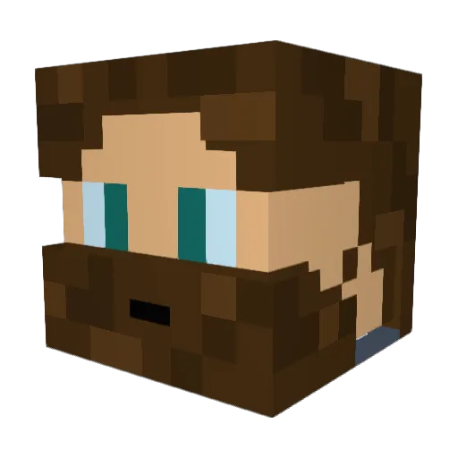 Pickelnator Minecraft avatar head, 3D render