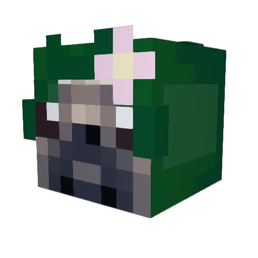 Pickle Minecraft avatar head, 3D render