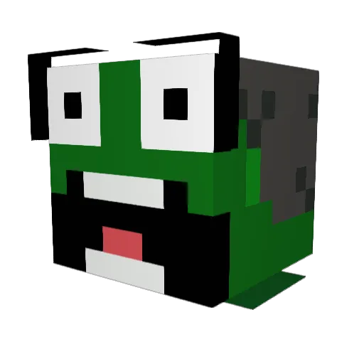 PickleIsMad Minecraft avatar head, 3D render