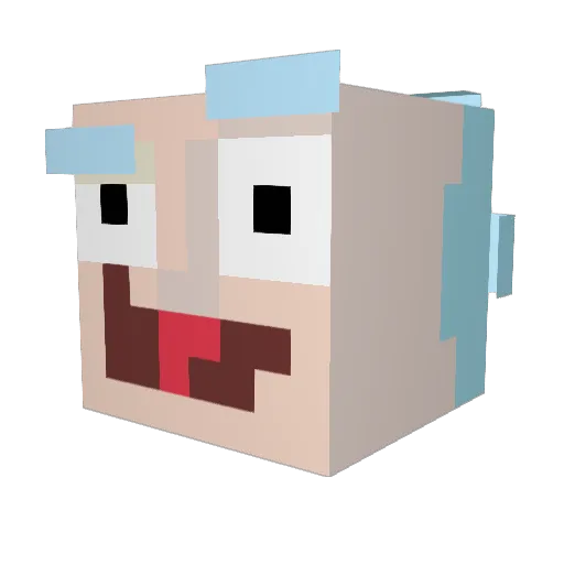 PickleRick2784 Minecraft avatar head, 3D render